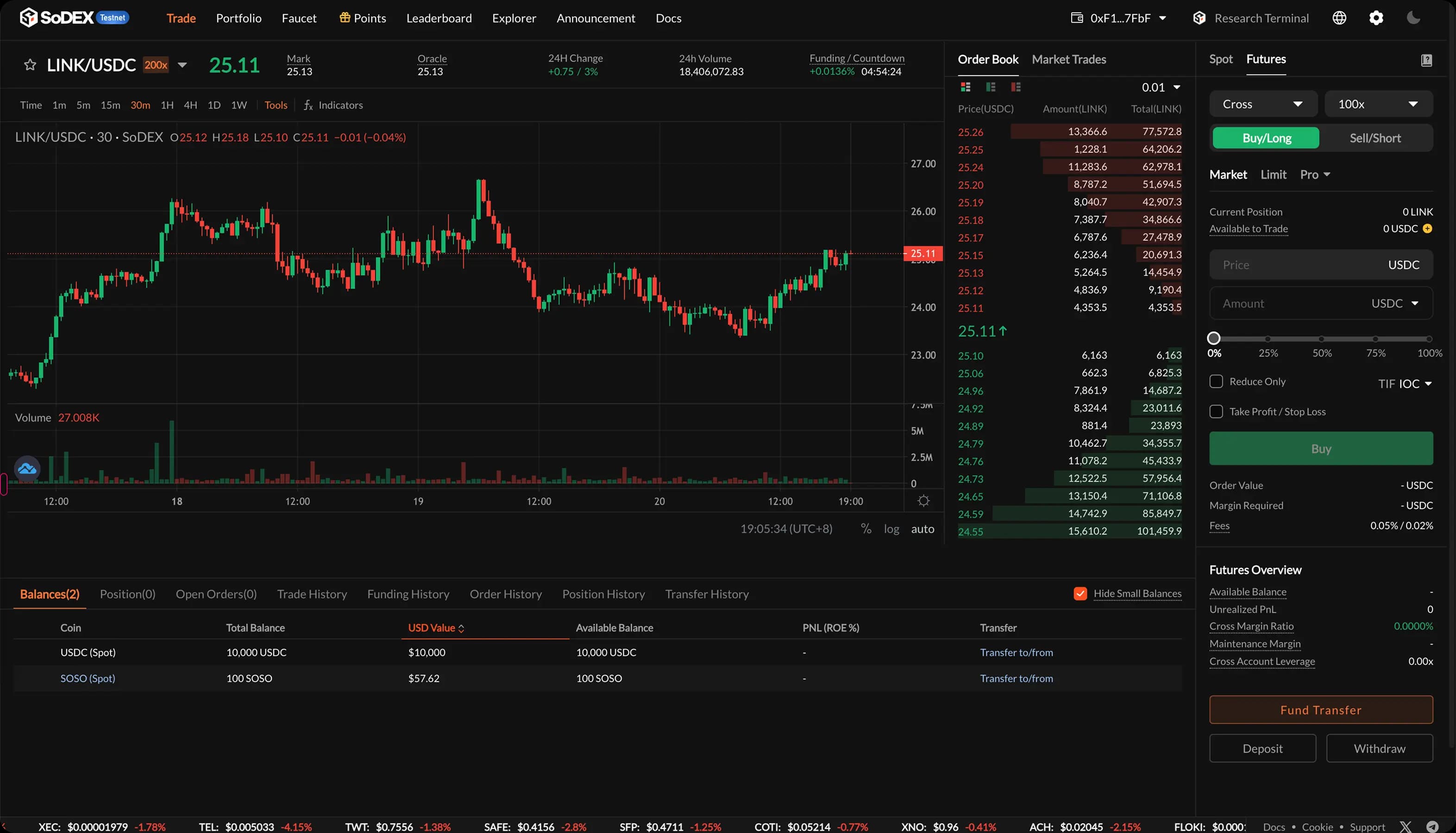 SoDEX Trading Interface